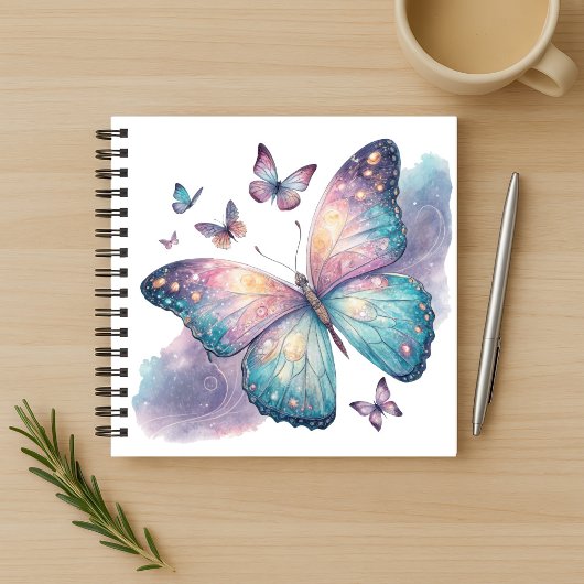 Galaxy Butterfly with Pastel Celestial Wings  Notizblock