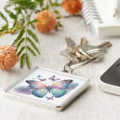 Galaxy Butterfly with Pastel Celestial Wings  Schlüsselanhänger (Seite)