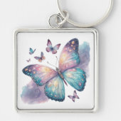 Galaxy Butterfly with Pastel Celestial Wings  Schlüsselanhänger (Vorne)