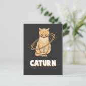 Galaxy Cat Astronaut Saturn Planet Kitten Postkarte (Stehend Vorderseite)