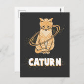 Galaxy Cat Astronaut Saturn Planet Kitten Postkarte (Vorne/Hinten)