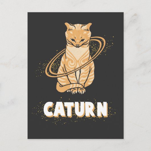 Galaxy Cat Astronaut Saturn Planet Kitten Postkarte (Vorderseite)