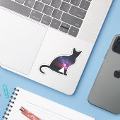 Galaxy Cat Aufkleber (Laptop mit iPhone)