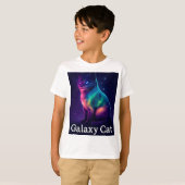 Galaxy Cat Aurora Space Ästhetisches T-Shirt (Vorne ganz)