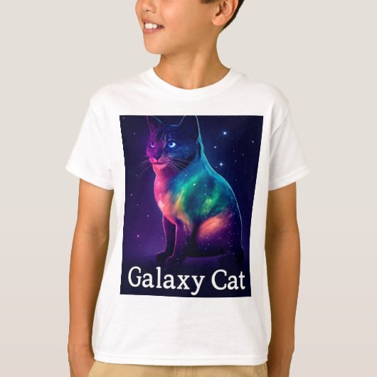 Galaxy Cat Aurora Space Ästhetisches T-Shirt (Vorderseite)