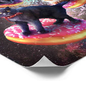Galaxy Cat Donut - Weltraumkatzen Riding Donuts Poster (Ecke)