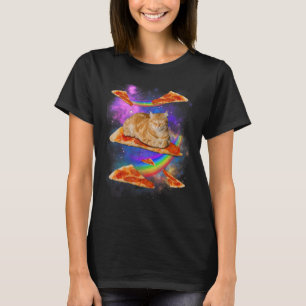 Galaxy Cat in Space Cat Reitpizza T-Shirt