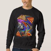 Galaxy Cat In Space Cat Riding Pizza 1 Sweatshirt (Vorderseite)