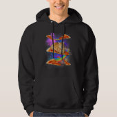 Galaxy Cat In Space Cat Riding Pizza Hoodie (Vorderseite)
