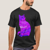 Galaxy Cat Outer Space Cat Universum T-Shirt (Vorderseite)