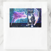 Galaxy Cat Rechteckiger Aufkleber (Tasche)