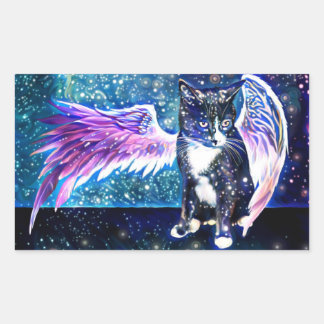Galaxy Cat Rechteckiger Aufkleber