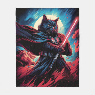 Galaxy Cat Swordsman Fleecedecke