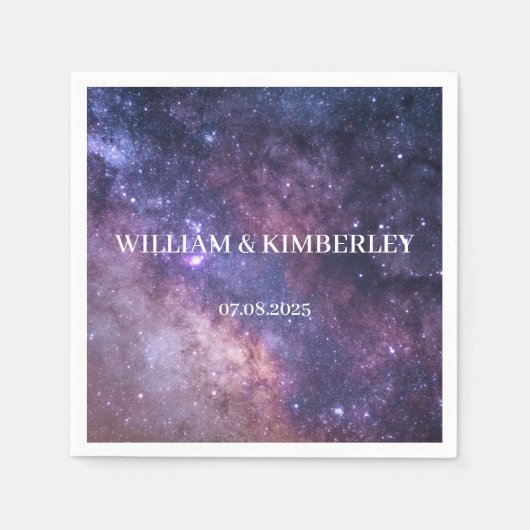 Galaxy Celestial Consellation Sky Elegante Hochzei Serviette (Vorderseite)