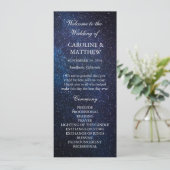 Galaxy Celestial Night Sky Stars Hochzeit Programm (Stehend Vorderseite)