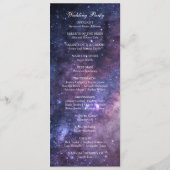 Galaxy Celestial Night Sky Stars Hochzeit Programm (Rückseite)