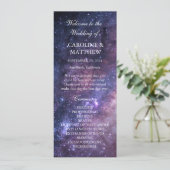 Galaxy Celestial Night Sky Stars Hochzeit Programm (Stehend Vorderseite)