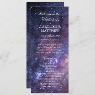 Galaxy Celestial Night Sky Stars Hochzeit Programm