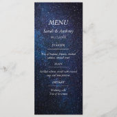 Galaxy Celestial Stars Night Sky Wedding Food Menükarte (Vorderseite)