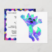 Galaxy Chibi Cat Party Einladung (Vorne/Hinten)