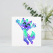 Galaxy Chibi Cat Party Einladung (Stehend Vorderseite)