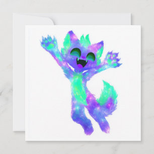 Galaxy Chibi Cat Party Einladung