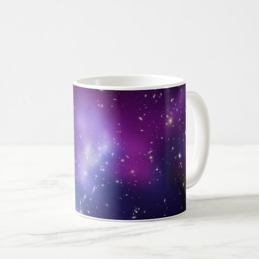 Galaxy Cluster Lila Celestial Full Foto Kaffeetasse (VorderseiteRechts)