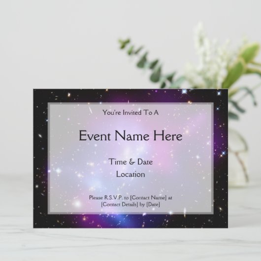 Galaxy Cluster MACS J0717 (Hubble Telescope) Einladung (Stehend Vorderseite)