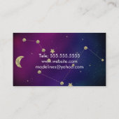 Galaxy Constellation Gold Star Moon Business Card Visitenkarte (Rückseite)