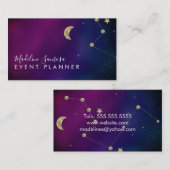 Galaxy Constellation Gold Star Moon Business Card Visitenkarte (Vorne/Hinten)
