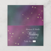 Galaxy Constellation Wedding Gold Stars Moon Foil Platzkarte (Außenseite Aufgefaltet)