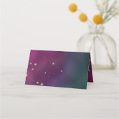 Galaxy Constellation Wedding Gold Stars Moon Foil Platzkarte (Rückseite)