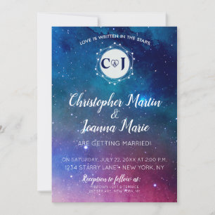 Galaxy Constellation Wedding Invitation Stars Lieb Einladung