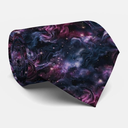 Galaxy Cosmic Nebula Pattern Krawatte (Gerollt)