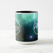 Galaxy Cosmos Space Good Vibes nur Typografie Tasse (Zentrum)