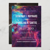 Galaxy Couple Baby Dusche Foto laden ein Einladung (Vorne/Hinten)