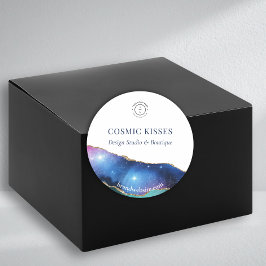 Galaxy Crystal Geode Business-Logo-Website Runder Aufkleber