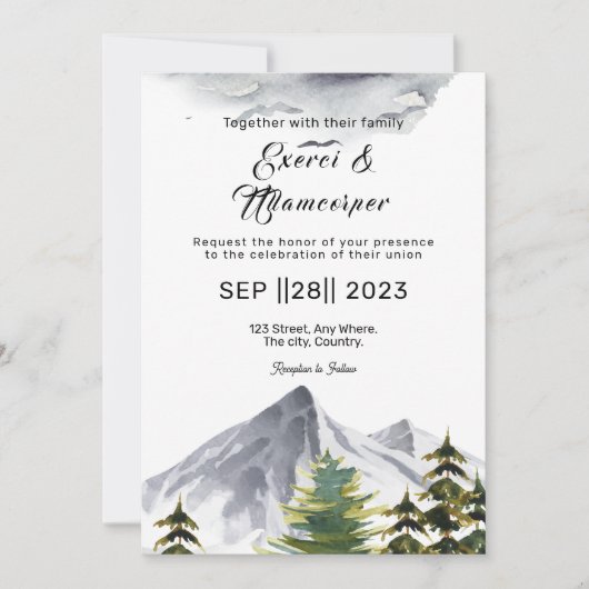 Galaxy Digital Wedding Template Einladung (Vorderseite)