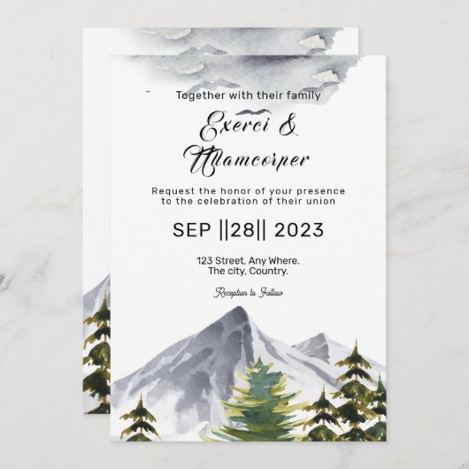 Galaxy Digital Wedding Template Einladung (Vorne/Hinten)