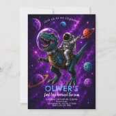 Galaxy Dino 1. Geburtstag Einladung (Vorderseite)