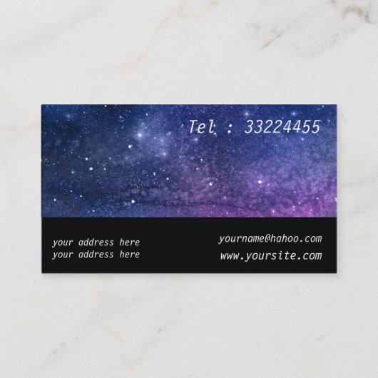 Galaxy Dream für Hypnotherapeuten Visitenkarte (Rückseite)