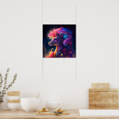 Galaxy Einhorn Fantasy Poster (Küche)
