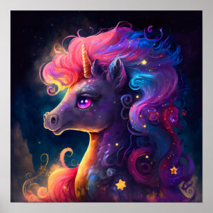 Galaxy Einhorn Fantasy Poster