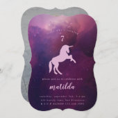 Galaxy Einhorn Foto Party Einladung (Vorne/Hinten)