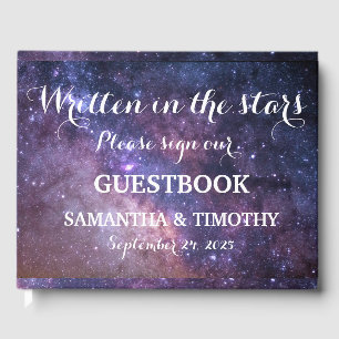 Galaxy Elegant Sternenhimmel Universum Hochzeit Gästebuch