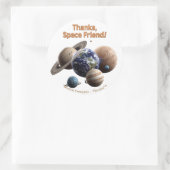 Galaxy Explorers - Aus dieser Welt danke Ihnen Sti Runder Aufkleber (Tasche)