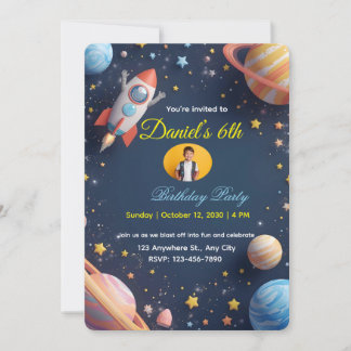Galaxy Explorers Kindergeburtstag Einladung 🚀 🌌