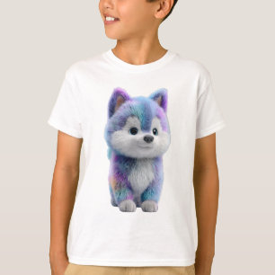 Galaxy Fell für süßen Husky Welpen Kids T-Shirt