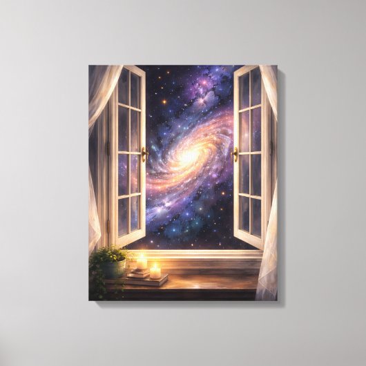 Galaxy-Fenster-Wandkunst Leinwanddruck (Vorderseite)