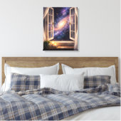 Galaxy-Fenster-Wandkunst Leinwanddruck (Insitu (Schlafzimmer))